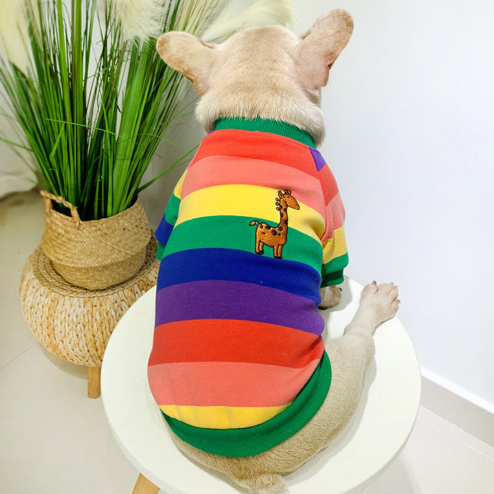 The Perfect Cozy Companion: Rainbow Pet Clothing Plus Velvet Thickening