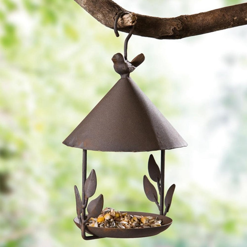 Elevate Your Garden with Our American Made Old Wrought Iron Bird Feeder