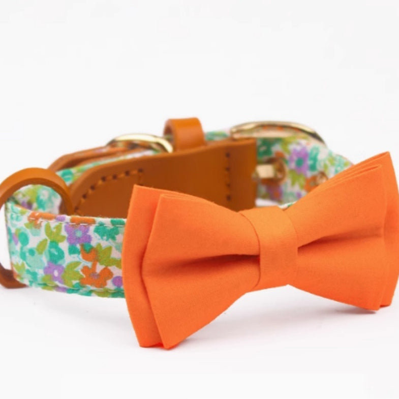 Cowhide Stitching Floral Cotton Pet Dog
