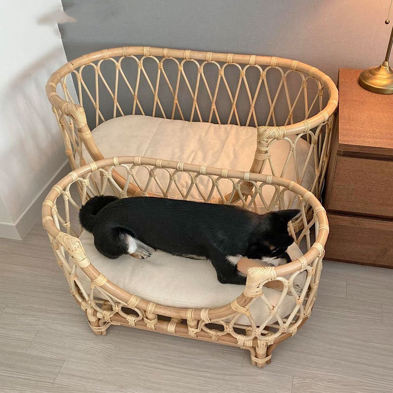 Pet Bed Handmade Rattan Woven Pet