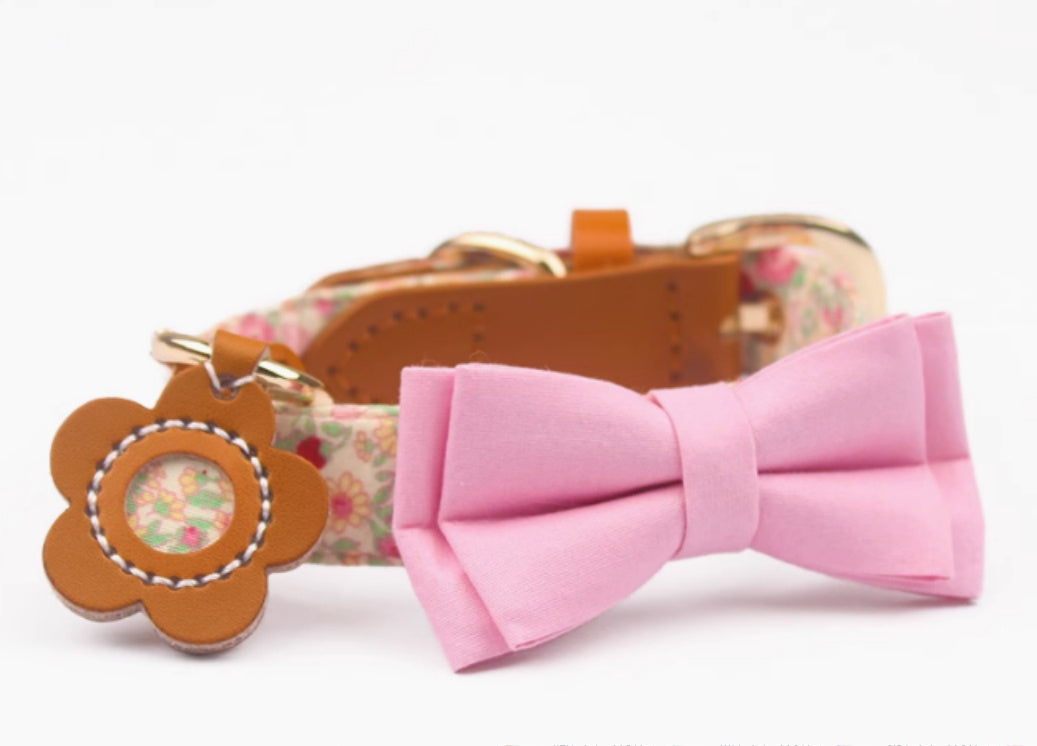 Cowhide Stitching Floral Cotton Pet Dog