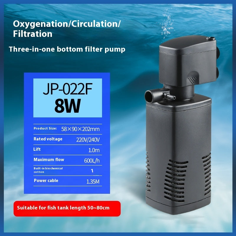 Fish Tank Aquarium Filter Three-in-one Built-in Filter