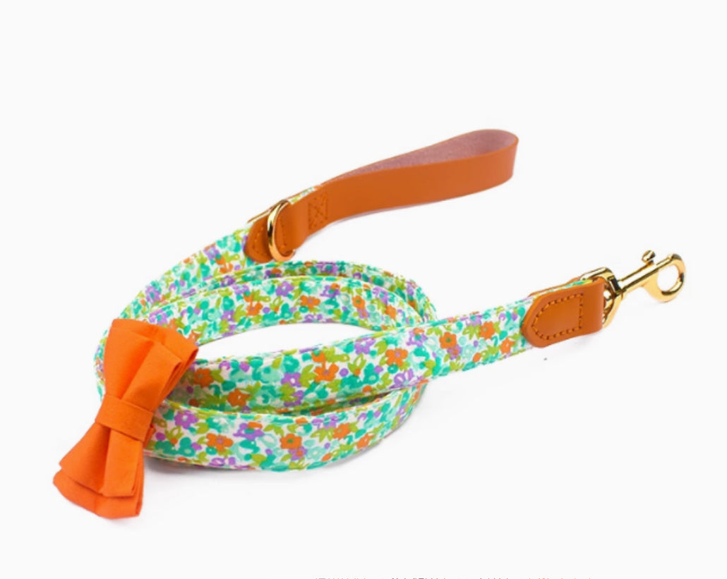 Cowhide Stitching Floral Cotton Pet Dog